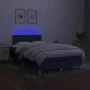 Box spring bed with mattress and LED blue fabric 120x200 cm by , Beds and slatted bases - Ref: Foro24-3133867, Price: 403,57 ...