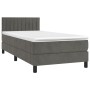 Box spring bed with mattress and LED dark gray velvet 90x190 cm by , Beds and slatted bases - Ref: Foro24-3134496, Price: 292...