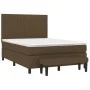 Box spring bed with dark brown fabric mattress 140x200 cm by , Beds and slatted bases - Ref: Foro24-3136760, Price: 520,26 €,...