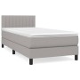 Box spring bed with light gray fabric mattress 90x190 cm by , Beds and slatted bases - Ref: Foro24-3140177, Price: 305,46 €, ...