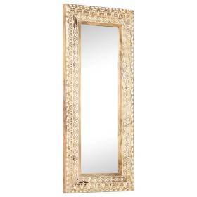 Handgeschnitzter Spiegel aus massivem Mangoholz 110x50x2,6 cm von , Spiegel - Ref: Foro24-321646, Preis: 131,43 €, Rabatt: %