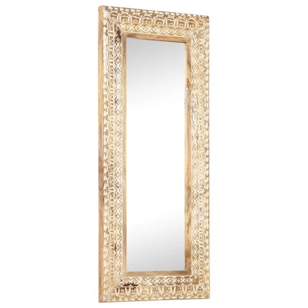 Hand carved mirror solid mango wood 110x50x2.6 cm by , Mirrors - Ref: Foro24-321646, Price: 131,30 €, Discount: %