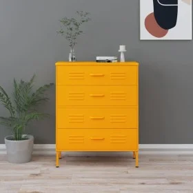 Mustard yellow steel drawer cabinet 80x35x101.5 cm by , Drawers - Ref: Foro24-336200, Price: 179,37 €, Discount: %