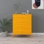 Armario de cajones de acero amarillo mostaza 80x35x101,5 cm de , Cajoneras - Ref: Foro24-336200, Precio: 195,66 €, Descuento: %