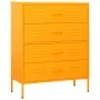 Armario de cajones de acero amarillo mostaza 80x35x101,5 cm de , Cajoneras - Ref: Foro24-336200, Precio: 195,66 €, Descuento: %