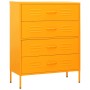 Mustard yellow steel drawer cabinet 80x35x101.5 cm by , Drawers - Ref: Foro24-336200, Price: 215,65 €, Discount: %