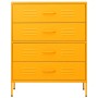 Mustard yellow steel drawer cabinet 80x35x101.5 cm by , Drawers - Ref: Foro24-336200, Price: 215,65 €, Discount: %