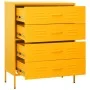 Armario de cajones de acero amarillo mostaza 80x35x101,5 cm de , Cajoneras - Ref: Foro24-336200, Precio: 195,66 €, Descuento: %