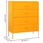 Armario de cajones de acero amarillo mostaza 80x35x101,5 cm de , Cajoneras - Ref: Foro24-336200, Precio: 195,66 €, Descuento: %