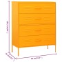 Mustard yellow steel drawer cabinet 80x35x101.5 cm by , Drawers - Ref: Foro24-336200, Price: 215,65 €, Discount: %