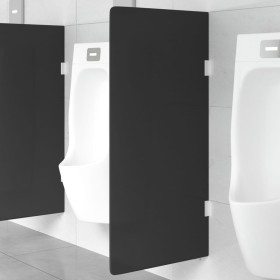 Panel privacidad urinario pared vidrio templado negro 90x40 cm en Urinarios | Comprar online en Foro24