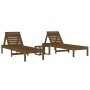Liegen mit Tisch, 2 Stück, massives honigbraunes Kiefernholz von , Liegen - Ref: Foro24-3157682, Preis: 242,71 €, Rabatt: %