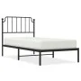 Estructura de cama con cabecero metal negro 90x200 cm de , Camas y somieres - Ref: Foro24-373880, Precio: 69,73 €, Descuento: %