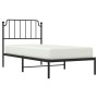 Estructura de cama con cabecero metal negro 90x200 cm de , Camas y somieres - Ref: Foro24-373880, Precio: 70,82 €, Descuento: %