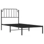 Estructura de cama con cabecero metal negro 90x200 cm de , Camas y somieres - Ref: Foro24-373880, Precio: 69,73 €, Descuento: %