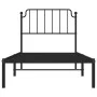 Estructura de cama con cabecero metal negro 90x200 cm de , Camas y somieres - Ref: Foro24-373880, Precio: 69,73 €, Descuento: %