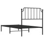 Estructura de cama con cabecero metal negro 90x200 cm de , Camas y somieres - Ref: Foro24-373880, Precio: 70,82 €, Descuento: %