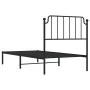 Estructura de cama con cabecero metal negro 90x200 cm de , Camas y somieres - Ref: Foro24-373880, Precio: 69,73 €, Descuento: %
