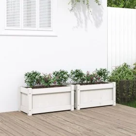 Jardineras de exterior 2 unidades madera maciza de pino blanco de , Maceteros y jardineras - Ref: Foro24-837442, Precio: 69,7...