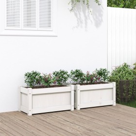 Outdoor planters 2 units solid white pine wood by , Pots and planters - Ref: Foro24-837442, Price: 70,46 €, Discount: %