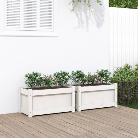 Outdoor planters 2 units solid white pine wood by , Pots and planters - Ref: Foro24-837442, Price: 70,39 €, Discount: %