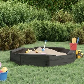 Sandbox with octagon seats solid gray pine wood by , sandboxes - Ref: Foro24-825011, Price: 62,15 €, Discount: %