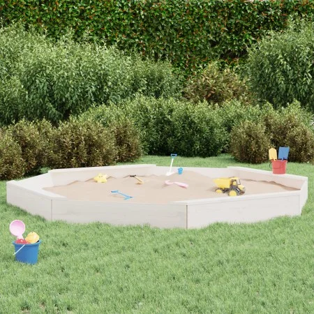 Sandbox with octagon seats solid white pine wood by , sandboxes - Ref: Foro24-825024, Price: 120,26 €, Discount: %