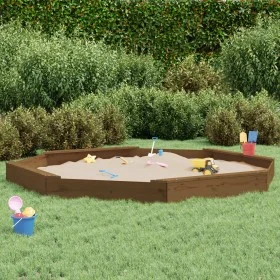 Sandbox with octagon seats solid honey brown pine wood by , sandboxes - Ref: Foro24-825026, Price: 136,75 €, Discount: %