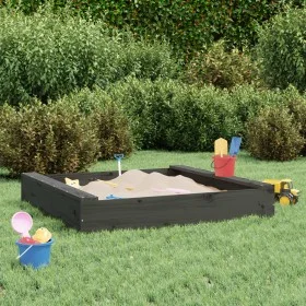 Sandkasten mit quadratischen Sitzen aus massivem grauem Kiefernholz von , Sandkästen - Ref: Foro24-825032, Preis: 55,94 €, Ra...