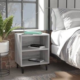 Nachttisch mit Beinen aus sonomagrauem Metall, 40 x 30 x 50 cm von vidaXL, Nachttische - Ref: Foro24-813106, Preis: 32,94 €, ...