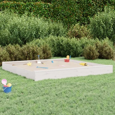 Sandbox with square seats in solid white pine wood by , sandboxes - Ref: Foro24-825045, Price: 138,32 €, Discount: %