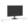 Tempered glass and white metal monitor support 100x20x8 cm by , Computer bases and risers - Ref: Foro24-374218, Price: 50,18 ...