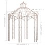 Pérgola de jardín marrón antiguo 3 m hierro