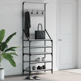 Sonoma gray coat rack with shoe rack 70x34x184 cm by , Dresser Organizers and Bar Hangers - Ref: Foro24-837875, Price: 80,59 ...
