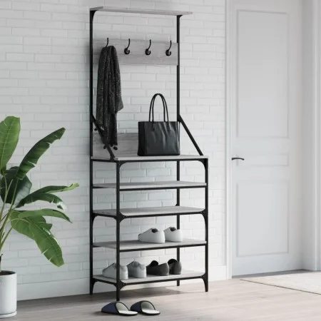 Sonoma gray coat rack with shoe rack 70x34x184 cm by , Dresser Organizers and Bar Hangers - Ref: Foro24-837875, Price: 80,59 ...