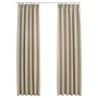 Cortinas opacas con ganchos 2 unidades beige 140x175 cm