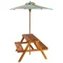Children's picnic table and solid acacia umbrella 79x90x60 cm by vidaXL, Garden tables - Ref: Foro24-43990, Price: 134,84 €, ...