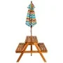 Children's picnic table and solid acacia umbrella 79x90x60 cm by vidaXL, Garden tables - Ref: Foro24-43990, Price: 134,84 €, ...