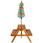 Kinderpicknicktisch und Sonnenschirm aus massiver Akazie 79x90x60 cm von vidaXL, Gartentische - Ref: Foro24-43990, Preis: 137...