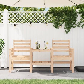 Gartenbank mit 2-Sitzer-Tisch aus massivem Kiefernholz von , Gartenbänke - Ref: Foro24-825156, Preis: 129,58 €, Rabatt: %