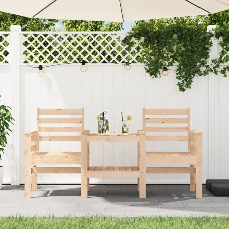 Gartenbank mit 2-Sitzer-Tisch aus massivem Kiefernholz von , Gartenbänke - Ref: Foro24-825156, Preis: 127,91 €, Rabatt: %