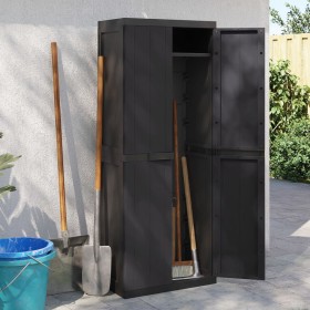 Armario de almacenaje exterior PP negro 65x37x165 cm