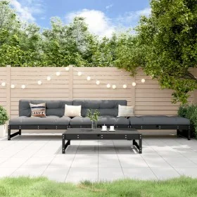 Garden furniture set 4 pieces solid black pine wood by , Garden sets - Ref: Foro24-3186596, Price: 384,32 €, Discount: %