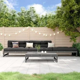 Garden furniture set 4 pieces solid gray pine wood by , Garden sets - Ref: Foro24-3186594, Price: 384,32 €, Discount: %
