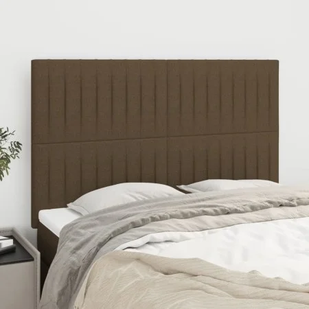 Headboards 4 units dark brown fabric 72x5x78/88 cm by , Headboards and footboards - Ref: Foro24-3116571, Price: 97,49 €, Disc...