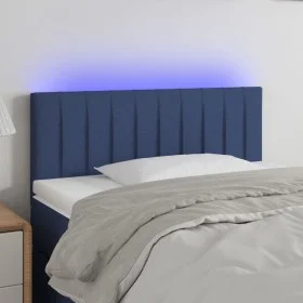 Blue fabric headboard with LED 80x5x78/88 cm by , Headboards and footboards - Ref: Foro24-3121830, Price: 44,73 €, Discount: %