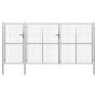 Silbernes Gartentor aus Stahl, 400 x 150 cm von vidaXL, Gartentore - Ref: Foro24-144349, Preis: 608,11 €, Rabatt: %