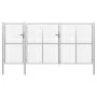 Silbernes Gartentor aus Stahl, 400 x 150 cm von vidaXL, Gartentore - Ref: Foro24-144349, Preis: 596,87 €, Rabatt: %