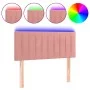Pink velvet LED headboard 90x5x78/88 cm by , Headboards and footboards - Ref: Foro24-3121891, Price: 56,94 €, Discount: %