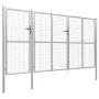 Silbernes Gartentor aus Stahl, 400 x 150 cm von vidaXL, Gartentore - Ref: Foro24-144349, Preis: 596,87 €, Rabatt: %